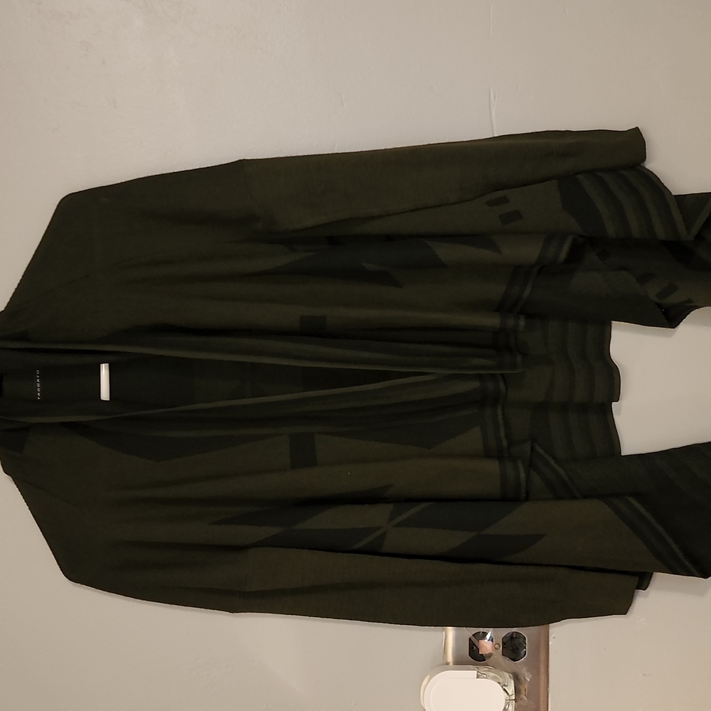 Military green and black cardigan